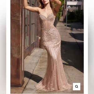Mocha gold prom dress
